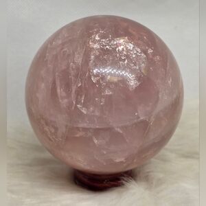 🌸 2 Lb Starlight Rose Quartz Sphere  88mm | Luminous Energy Crystal Collectable